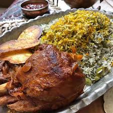 چلو ته چین با گوشت بره